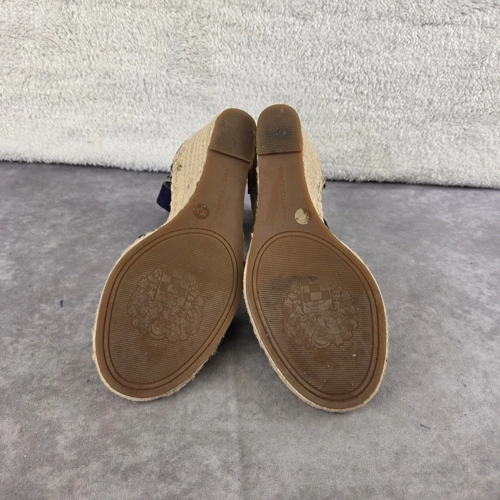 Vince Camuto Leera Navy Blue Suede Espadrille Wedge Sandals VC-LEERA Size 7M